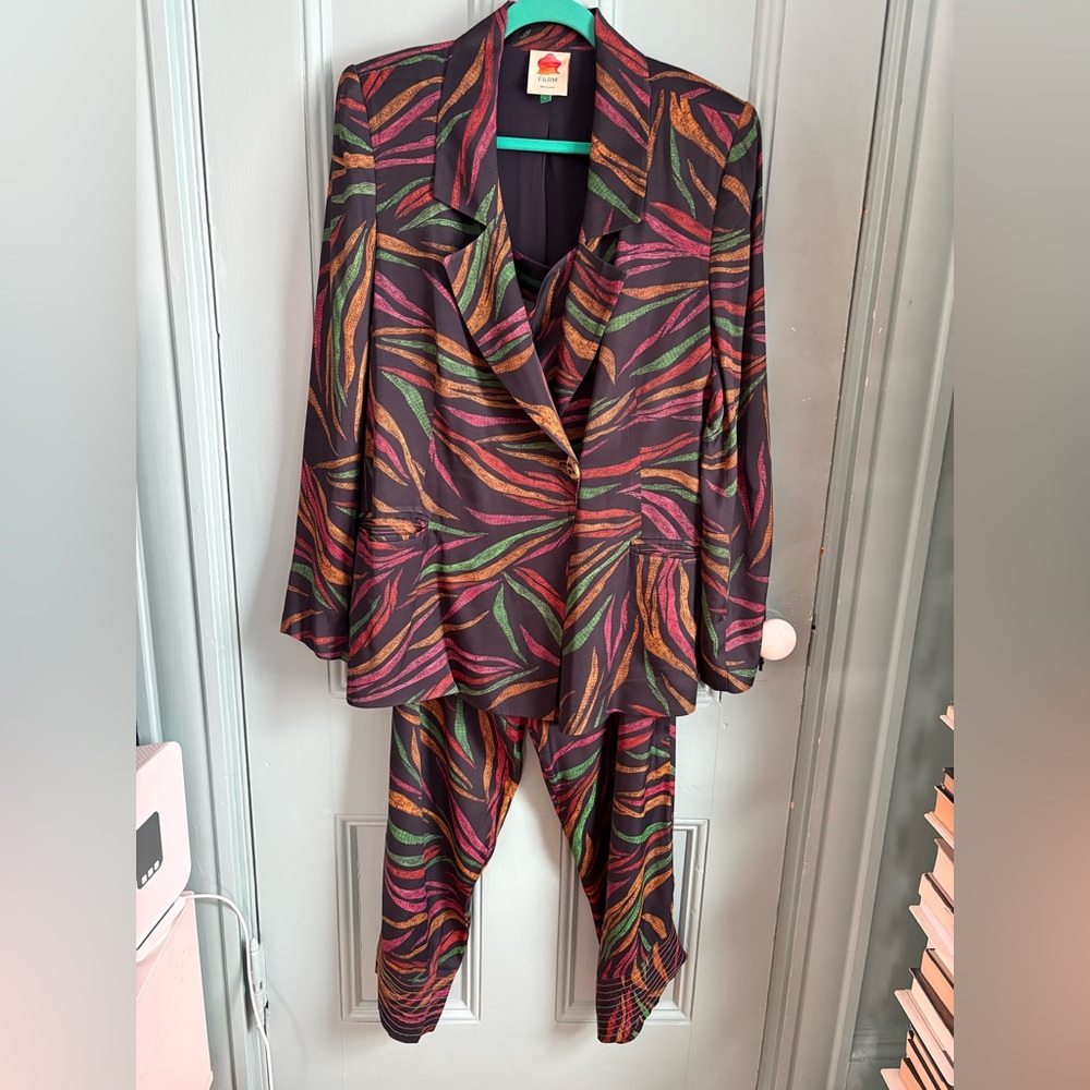 FARM Rio Multicolor Leaf-Print Jumpsuit & Blazer Set